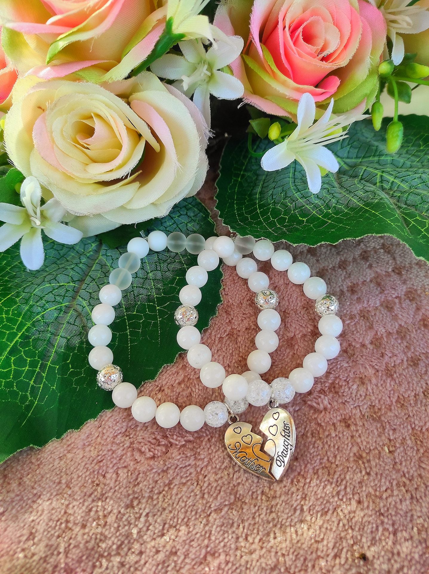 Anya lánya páros karkötő szett jade